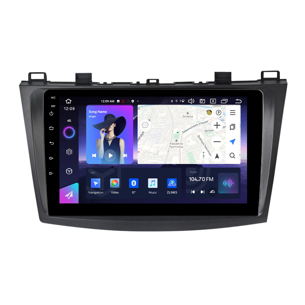 NaviFly NF Series Android 14 8G+256G 2K QLED screen CarPlay Auto DSP RDS 4GLte WIFI For Mazda 3 2010-2012 9inch