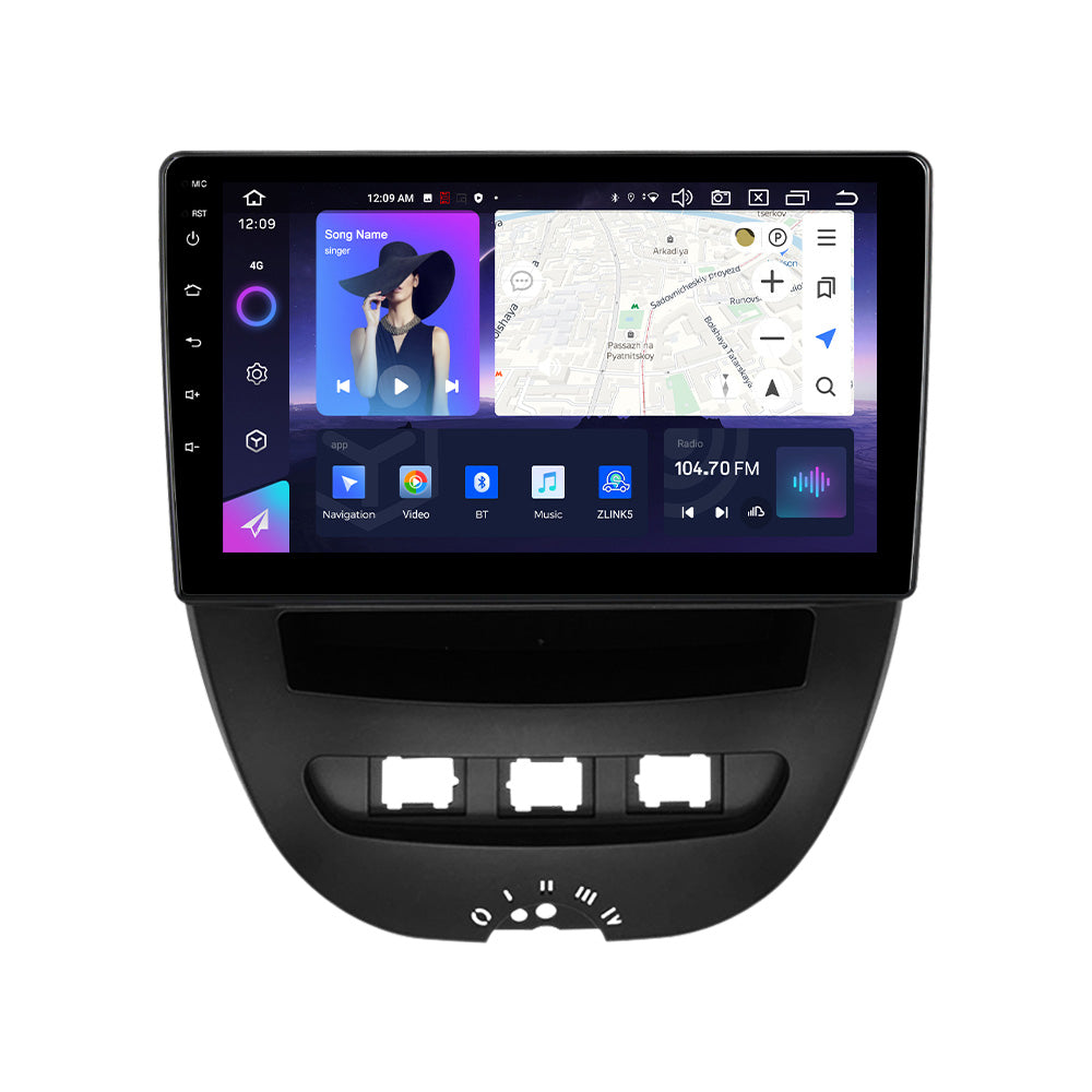 NaviFly NF Series Android 14 8G+256G 2K QLED screen CarPlay Auto DSP RDS 4GLte WIFI For Peugeot 107 2009-2015 10inch
