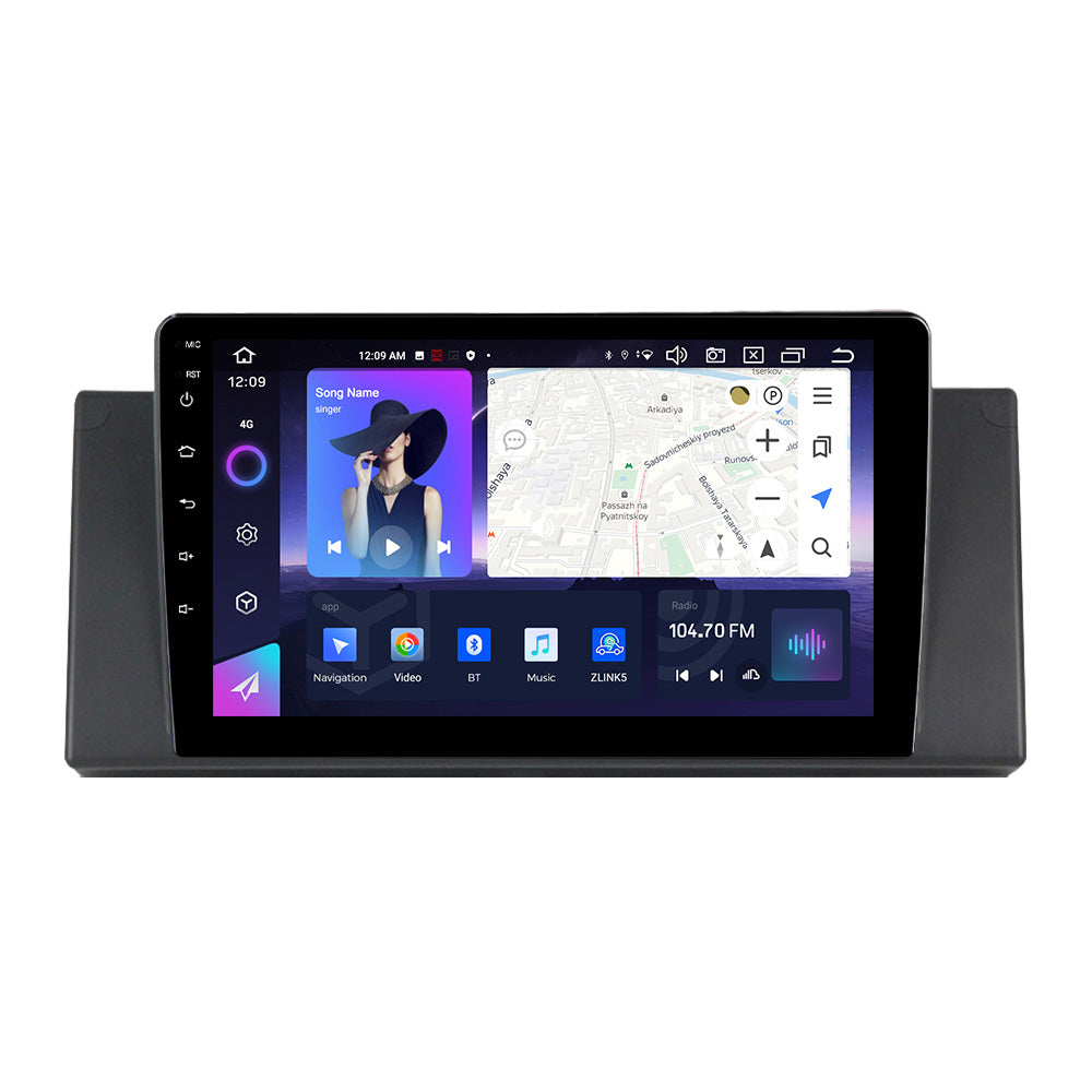 NaviFly NF Series Android 14 8G+256G 2K QLED screen CarPlay Auto DSP RDS 4GLte WIFI For BMW E53 9inch