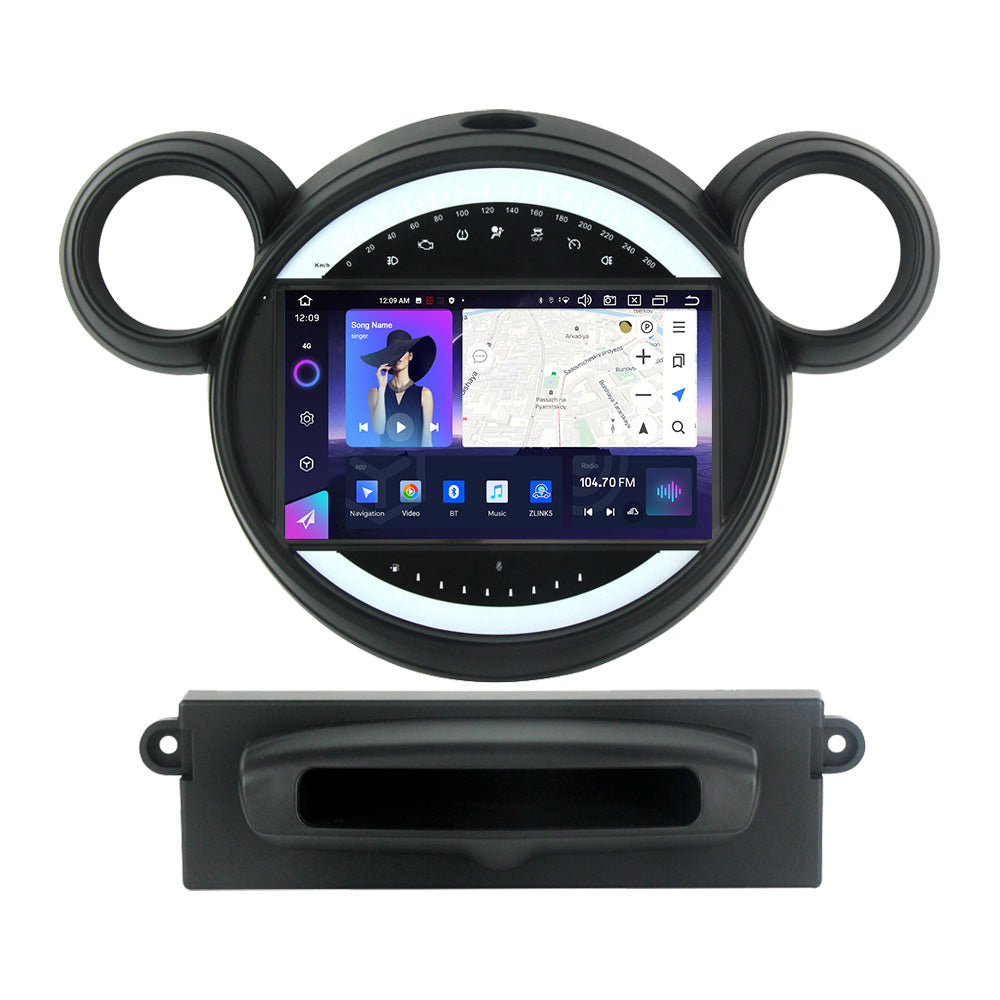 NaviFly NF Series Android 14 8G+256G 2K QLED screen CarPlay Auto DSP RDS 4GLte WIFI For BMW Mini 2010-2016 9inch