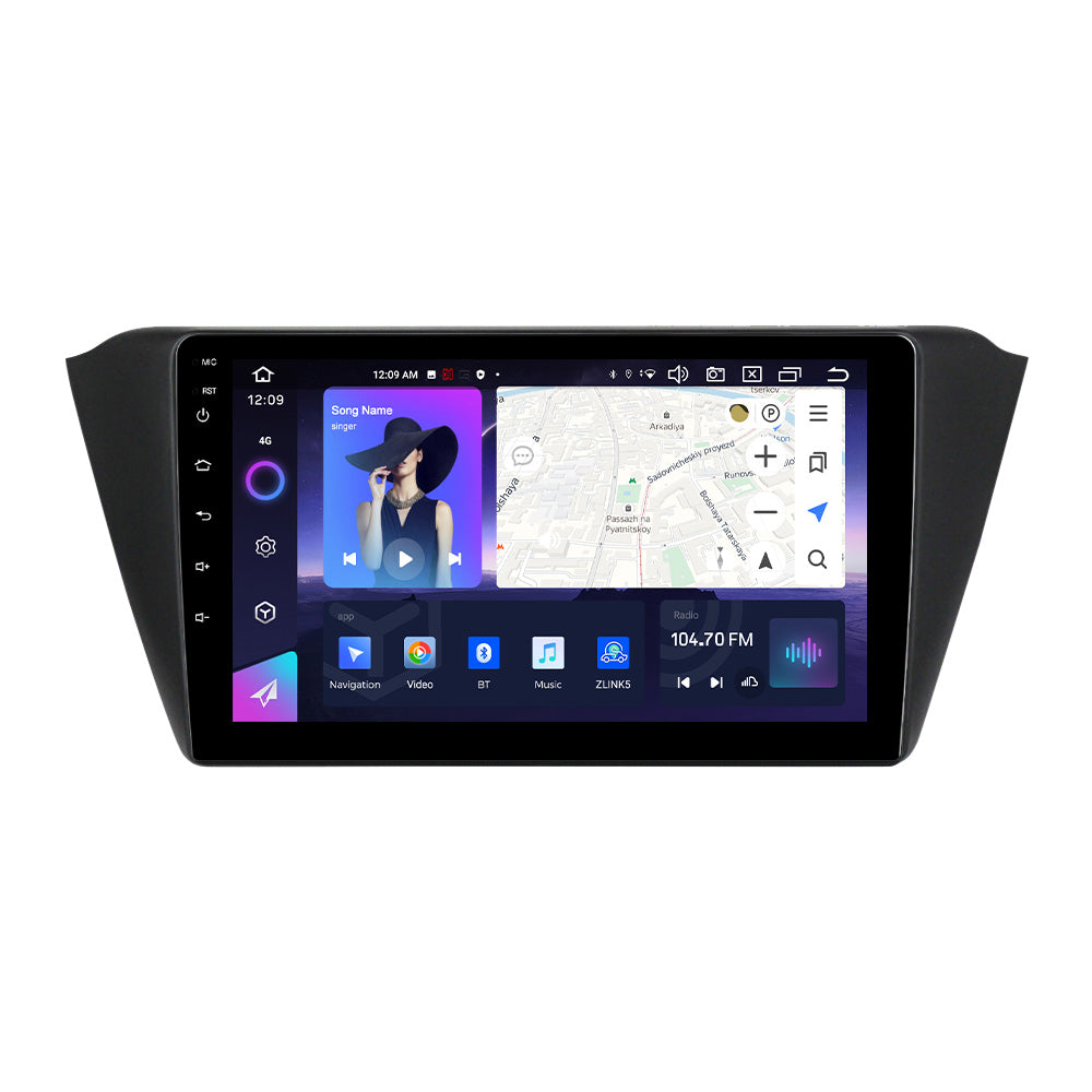NaviFly NF Series Android 14 8G+256G 2K QLED screen CarPlay Auto DSP RDS 4GLte WIFI For Skoda Fabia 2015 10inch