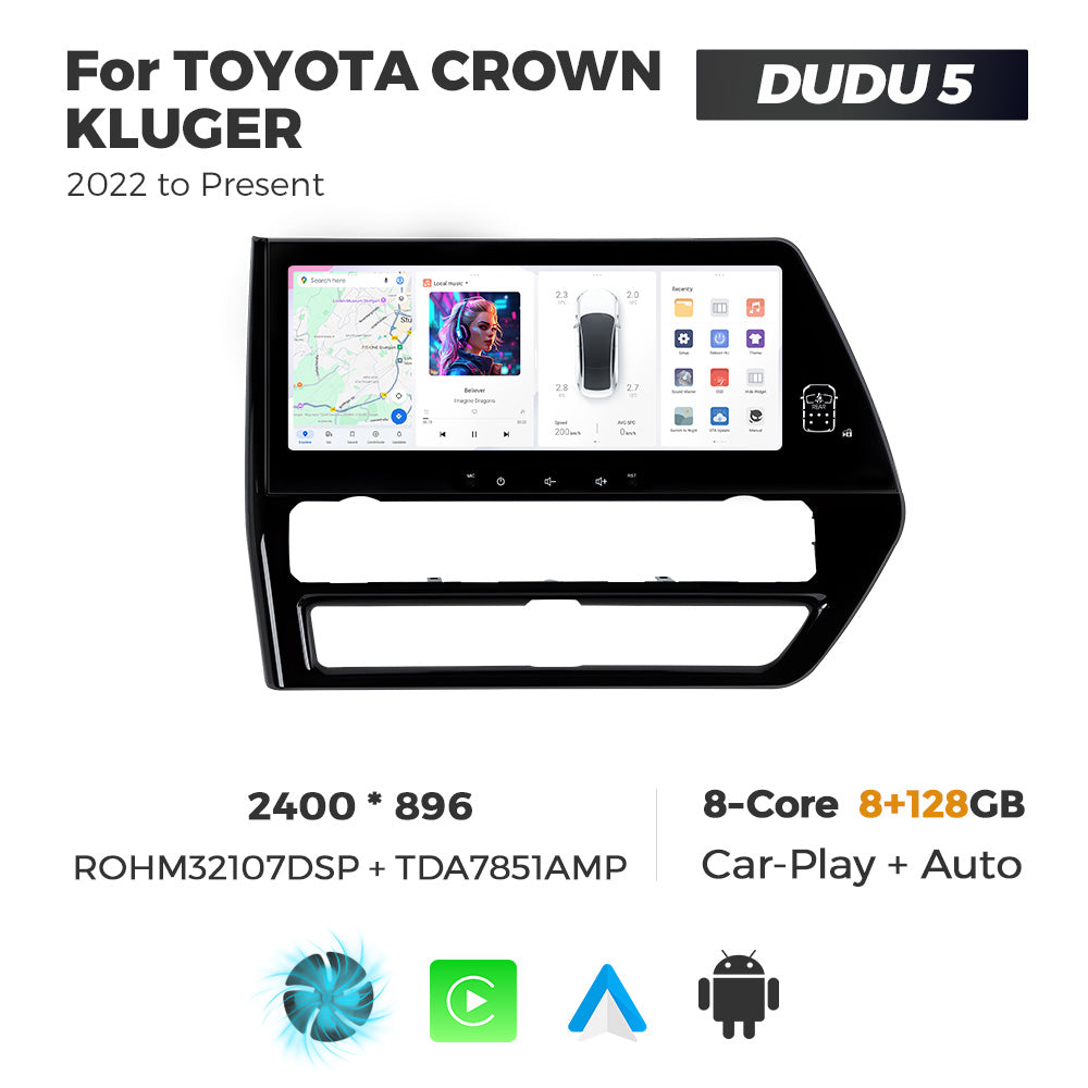 Navifly DUDU7 8core Car Audio Radio 12G+512G 12.3inch Multimedia Player 2k Screen Navigation Car-play Auto for TOYOTA CROWN KLUGER 2022-Present