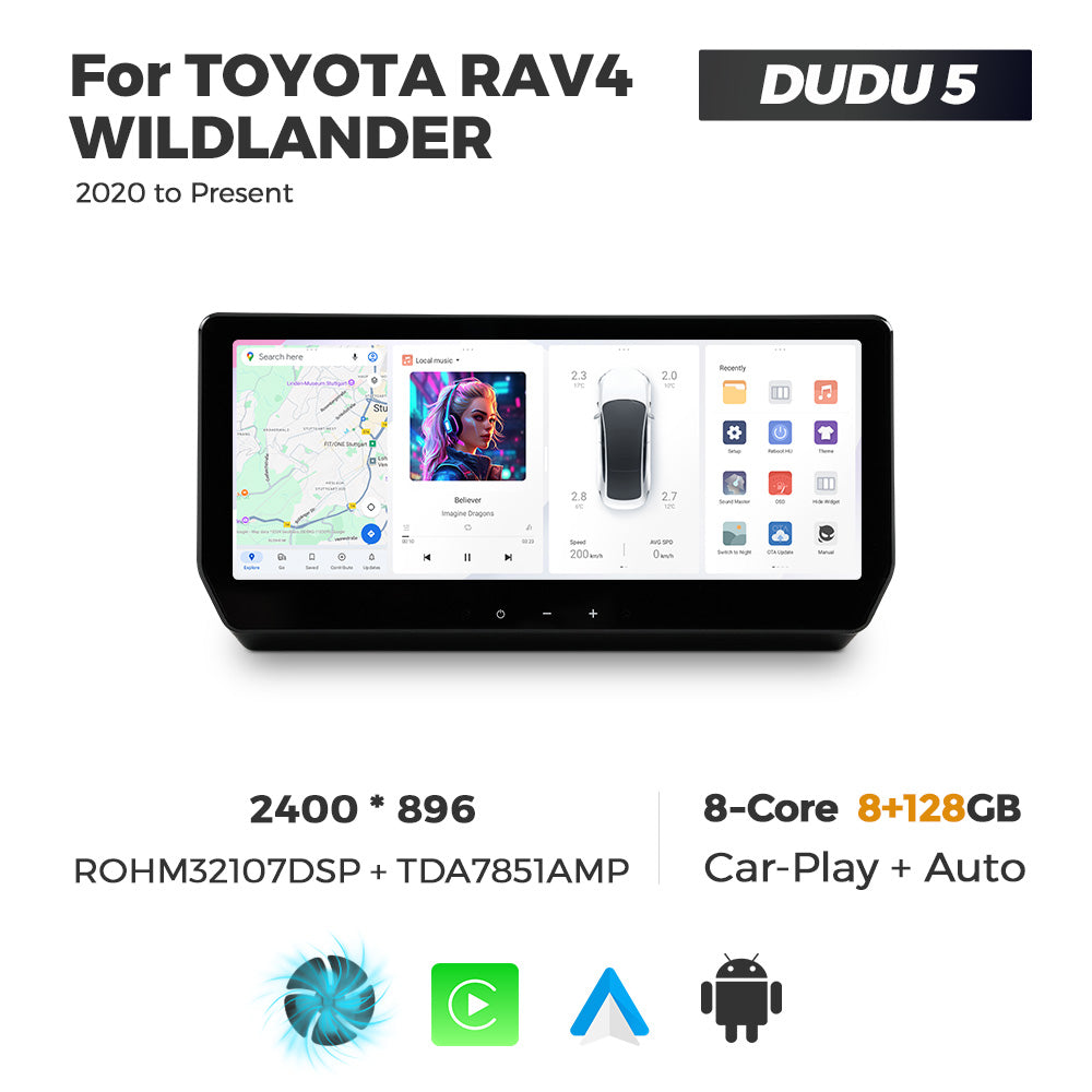Navifly DUDU7 8core Car Audio Radio 12G+512G 12.3inch Multimedia Player 2k Screen Navigation Car-play Auto for TOYOTA RAV4 WILDLANDER 2020 to Present