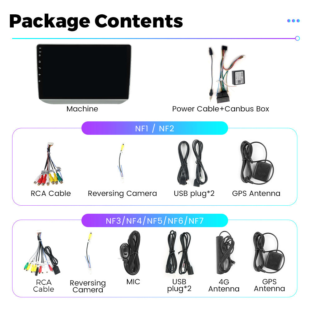 NaviFly NF Series Android 14 8G+256G 2K QLED screen CarPlay Auto DSP RDS 4GLte WIFI For Skoda Fabia 2007-2014 10inch
