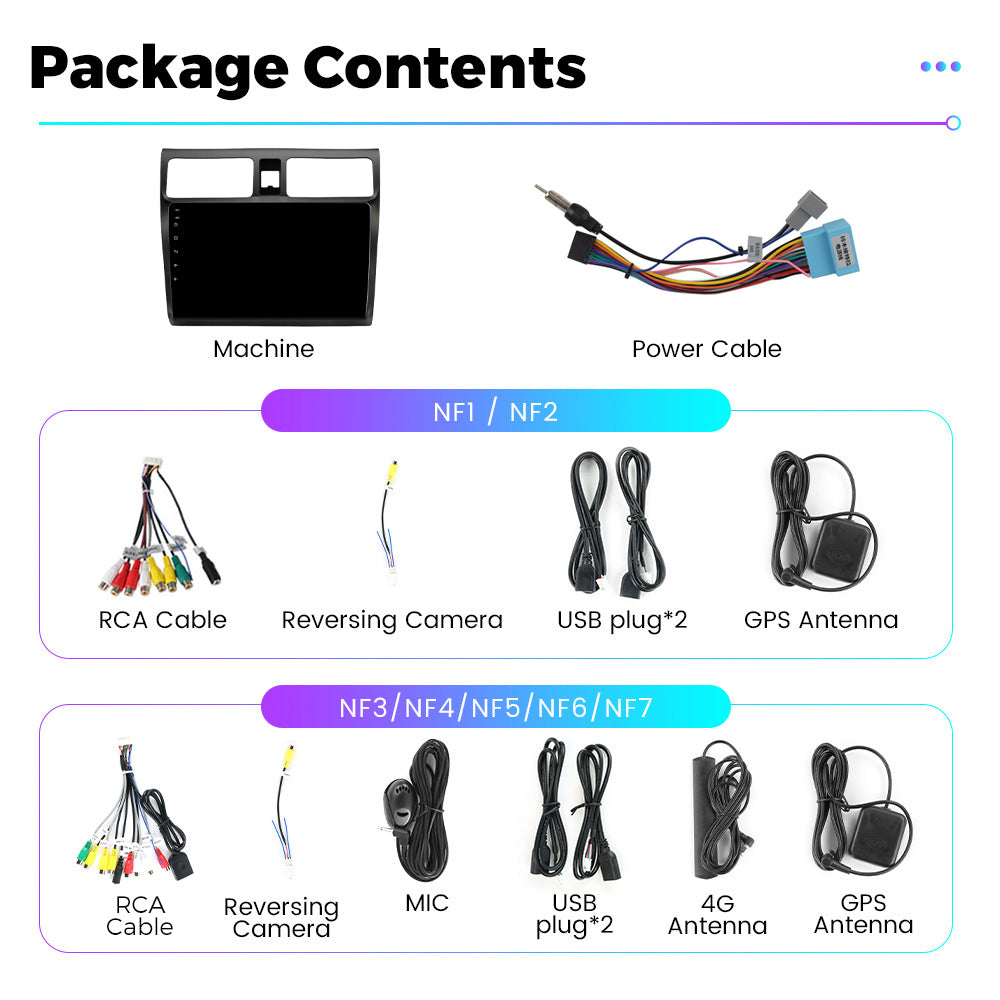 NaviFly NF Series Android 14 8G+256G 2K QLED screen CarPlay Auto DSP RDS 4GLte WIFI For Suzuki Swift 2003-2010 10inch