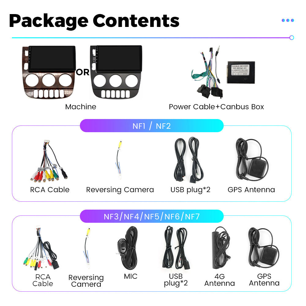 NaviFly NF Series Android 14 8G+256G 2K QLED screen CarPlay Auto DSP RDS 4GLte WIFI For Benz ML 350 (W163) 2001-2005 9inch