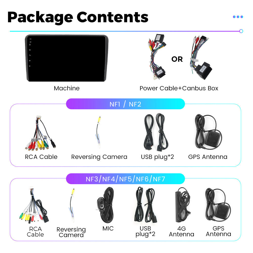 NaviFly NF Series Android 14 8G+256G 2K QLED screen CarPlay Auto DSP RDS 4GLte WIFI For Audi A3 9inch