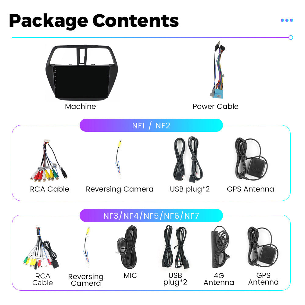 NaviFly NF Series Android 14 8G+256G 2K QLED screen CarPlay Auto DSP RDS 4GLte WIFI For Suzuki S-cross 2012-2016 9inch