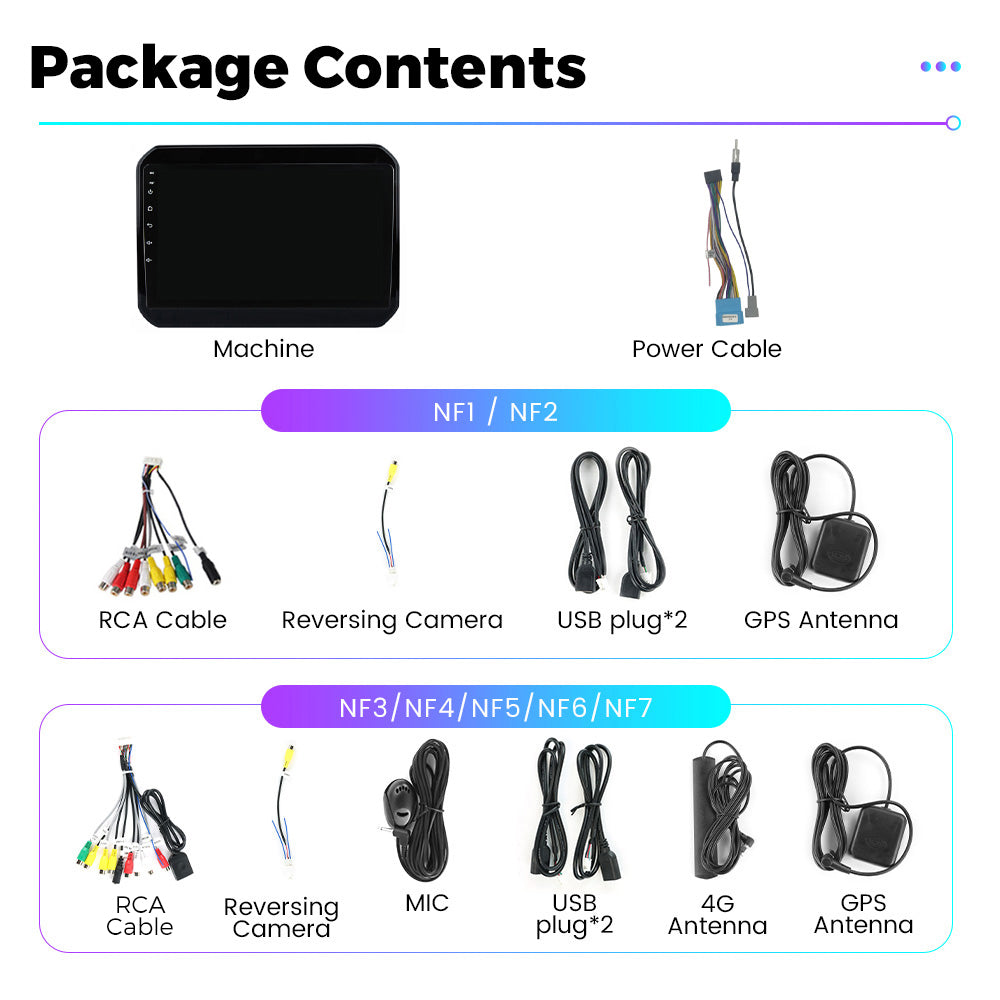 NaviFly NF Series Android 14 8G+256G 2K QLED screen CarPlay Auto DSP RDS 4GLte WIFI For Suzuki Ignis 2016-2020 9inch