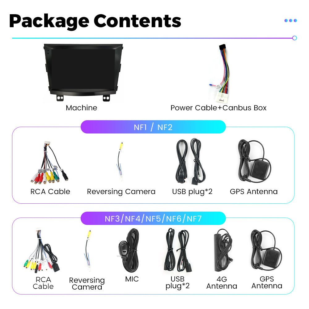 NaviFly NF Series Android 14 8G+256G 2K QLED screen CarPlay Auto DSP RDS 4GLte WIFI For Ssangyong Tivolan 2014-2017 9inch