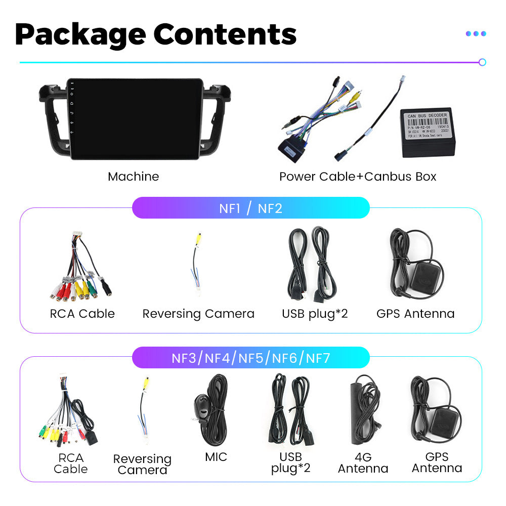 NaviFly NF Series Android 14 8G+256G 2K QLED screen CarPlay Auto DSP RDS 4GLte WIFI For Peugeot 508 9inch