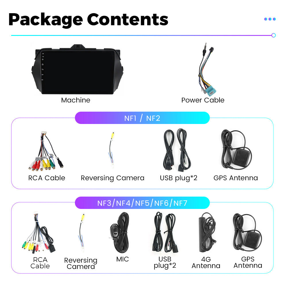 NaviFly NF Series Android 14 8G+256G 2K QLED screen CarPlay Auto DSP RDS 4GLte WIFI For Suzuki Ciaz 2014-2018 9inch