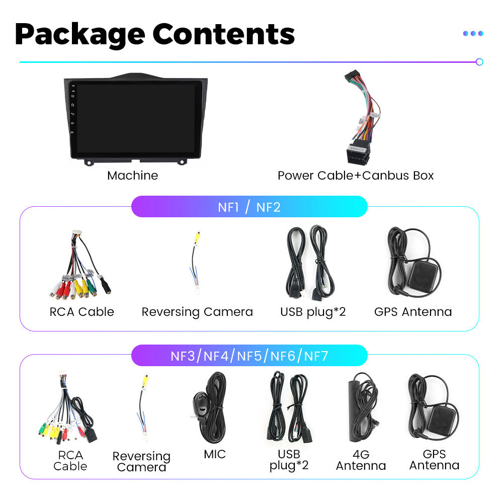 NaviFly NF Series Android 14 8G+256G 2K QLED screen CarPlay Auto DSP RDS 4GLte WIFI For LADA Granta 2018-2019 9inch