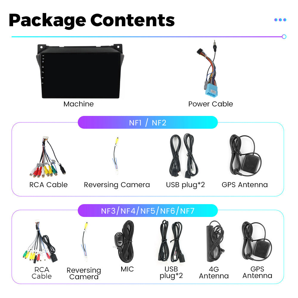 NaviFly NF Series Android 14 8G+256G 2K QLED screen CarPlay Auto DSP RDS 4GLte WIFI For Suzuki Alto 2009-2016 9inch