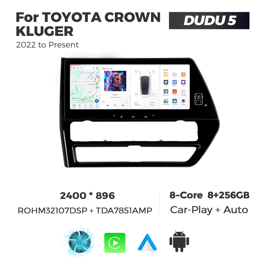 Navifly DUDU7 8core Car Audio Radio 12G+512G 12.3inch Multimedia Player 2k Screen Navigation Car-play Auto for TOYOTA CROWN KLUGER 2022-Present