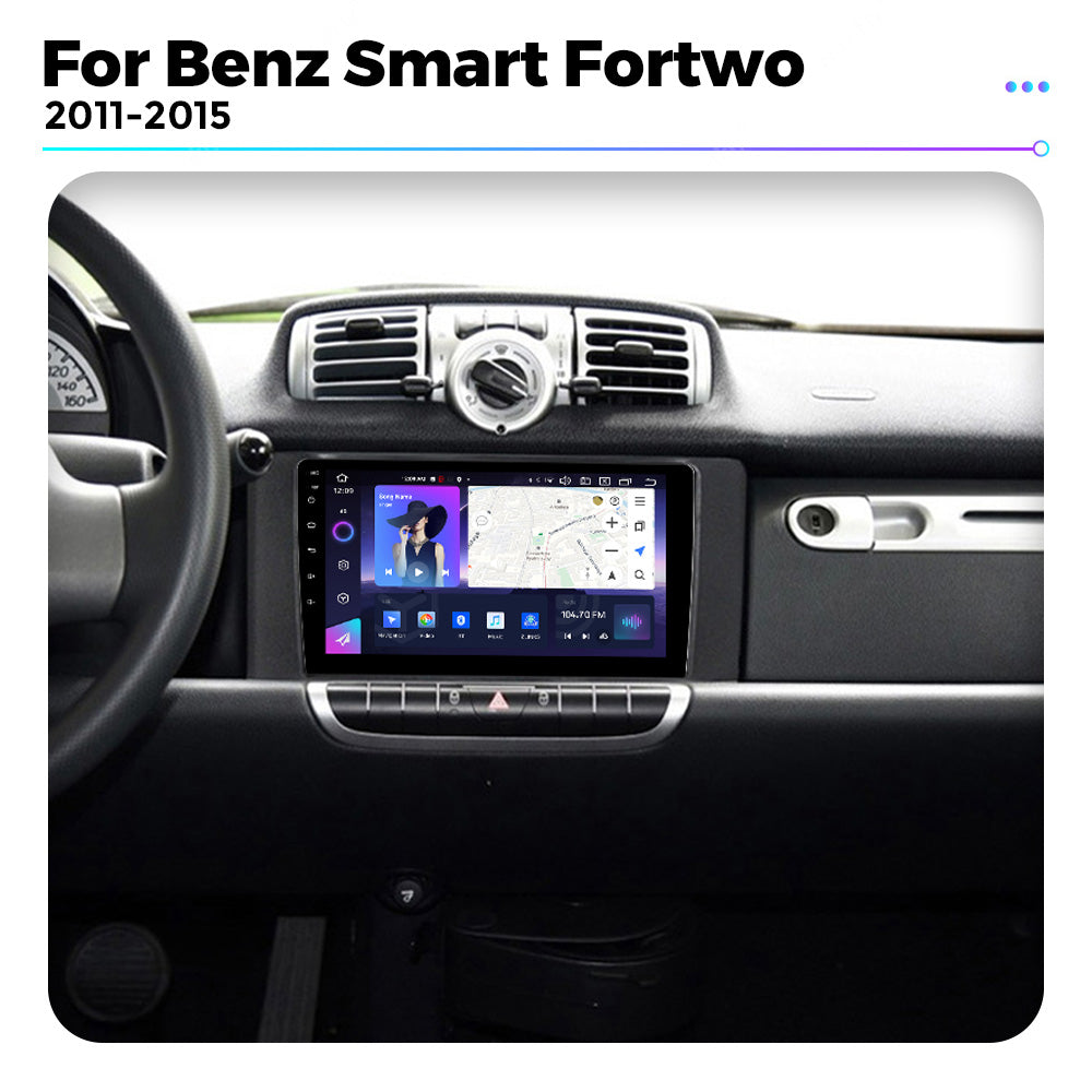 NaviFly NF Series Android 14 8G+256G 2K QLED screen CarPlay Auto DSP RDS 4GLte WIFI For Mercedes Benz Smart Fortwo 2011-2015 9.5Inch