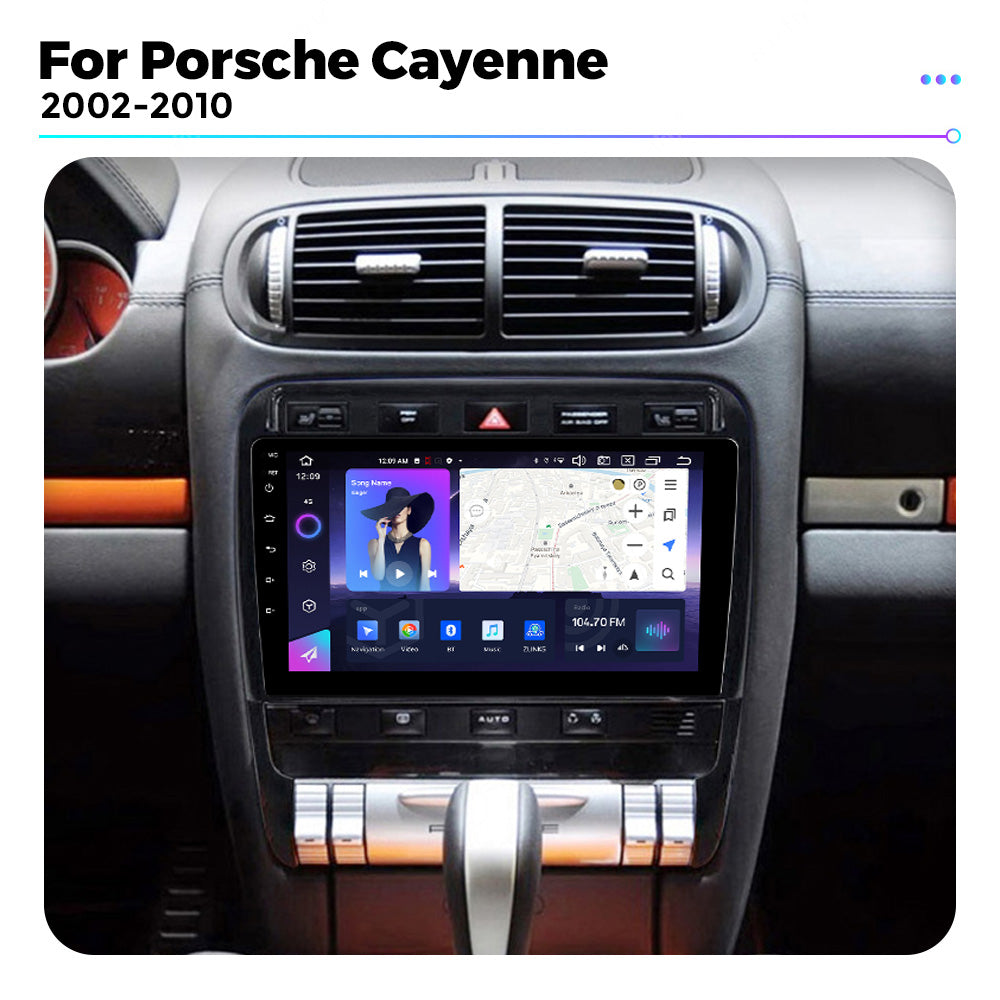 NaviFly NF Series Android 14 8G+256G 2K QLED screen CarPlay Auto DSP RDS 4GLte WIFI For Porsche Cayenne 2002-2010 9inch