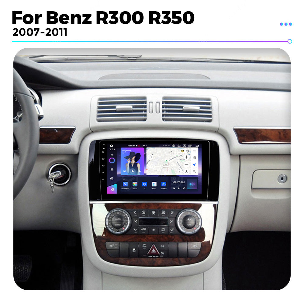 NaviFly NF Series Android 14 8G+256G 2K QLED screen CarPlay Auto DSP RDS 4GLte WIFI For Mercedes Benz R300 R350 2007-2011 9.5Inch
