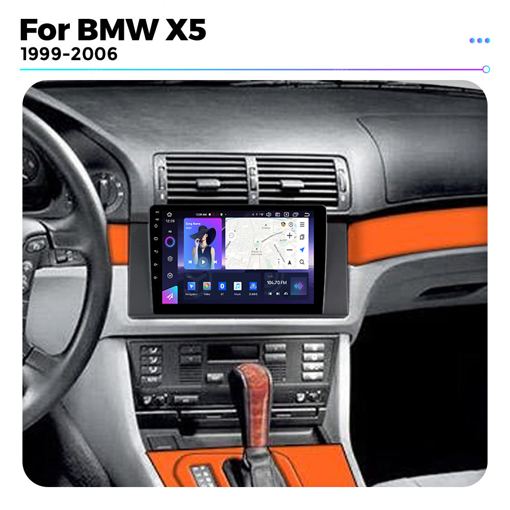 NaviFly NF Series Android 14 8G+256G 2K QLED screen CarPlay Auto DSP RDS 4GLte WIFI For BMW X5 1999-2006 (E39) 9inch
