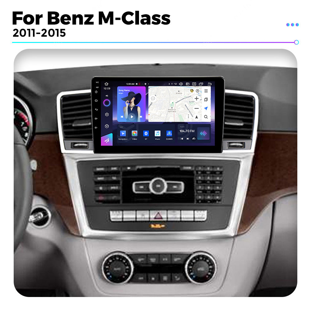 NaviFly NF Series Android 14 8G+256G 2K QLED screen CarPlay Auto DSP RDS 4GLte WIFI For Mercedes Benz M-Class W166 2011-2015 9.5Inch