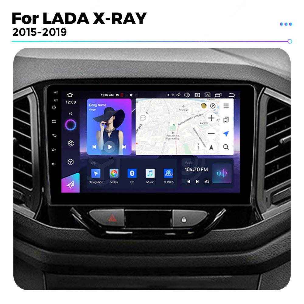 NaviFly NF Series Android 14 8G+256G 2K QLED screen CarPlay Auto DSP RDS 4GLte WIFI For LADA X-RAY 2015-2019 9inch