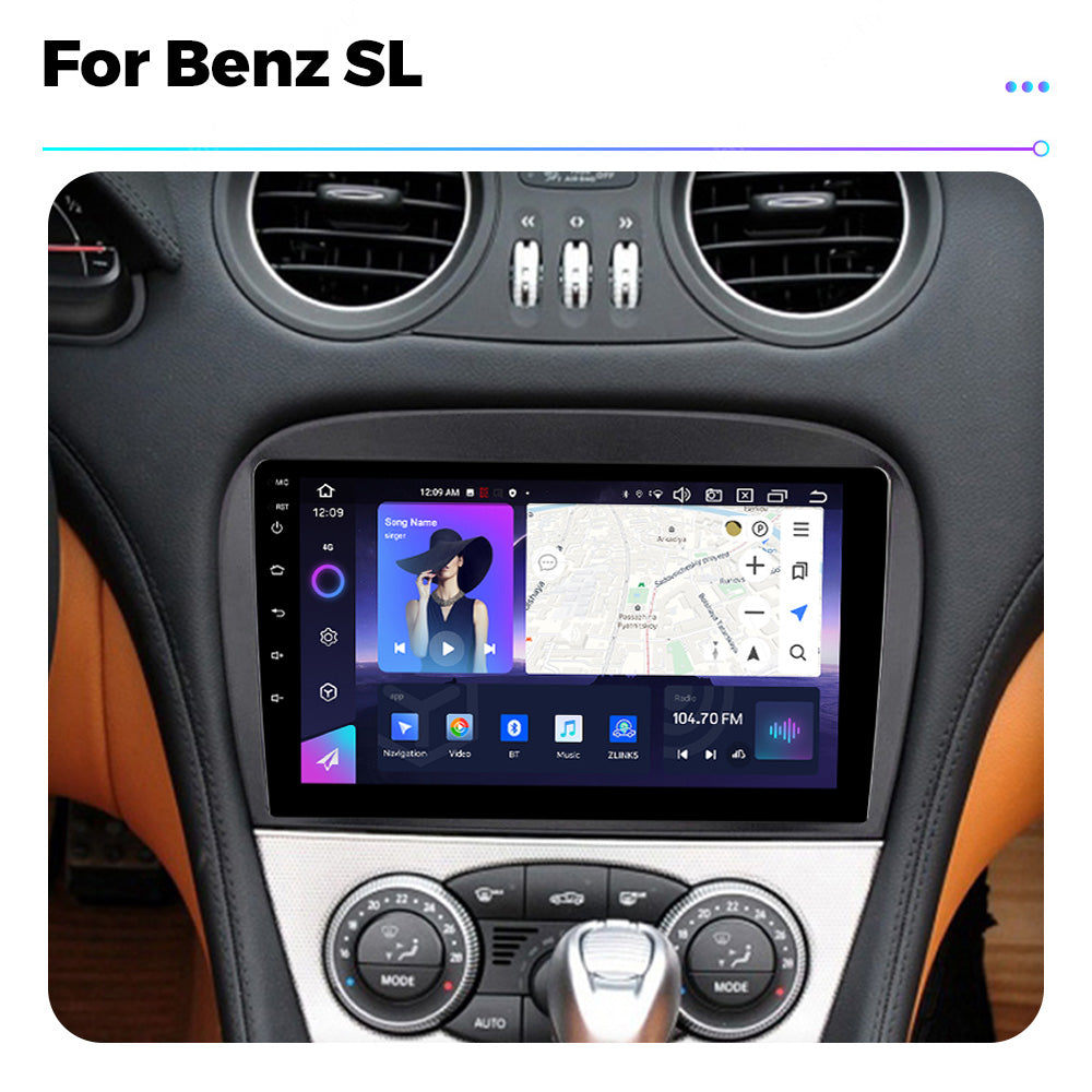 NaviFly NF Series Android 14 8G+256G 2K QLED screen CarPlay Auto DSP RDS 4GLte WIFI For Mercedes Benz SL 2001-2007 9.5Inch