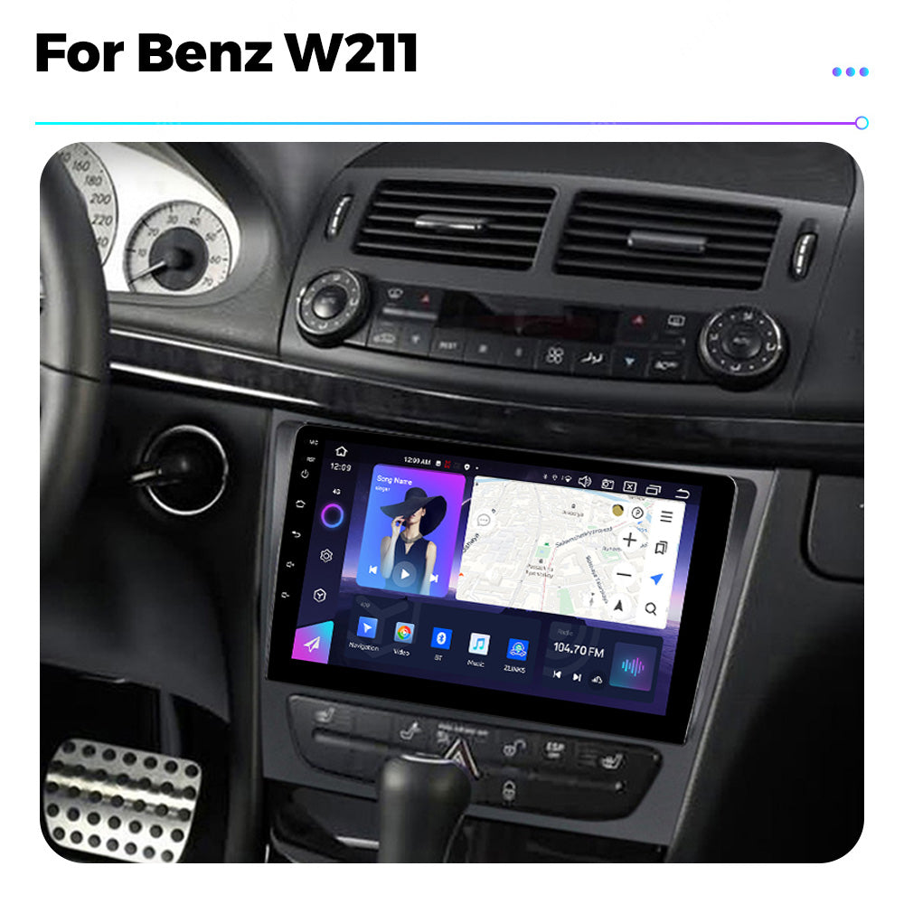 NaviFly NF Series Android 14 8G+256G 2K QLED screen CarPlay Auto DSP RDS 4GLte WIFI For Mercedes Benz W211 9.5Inch