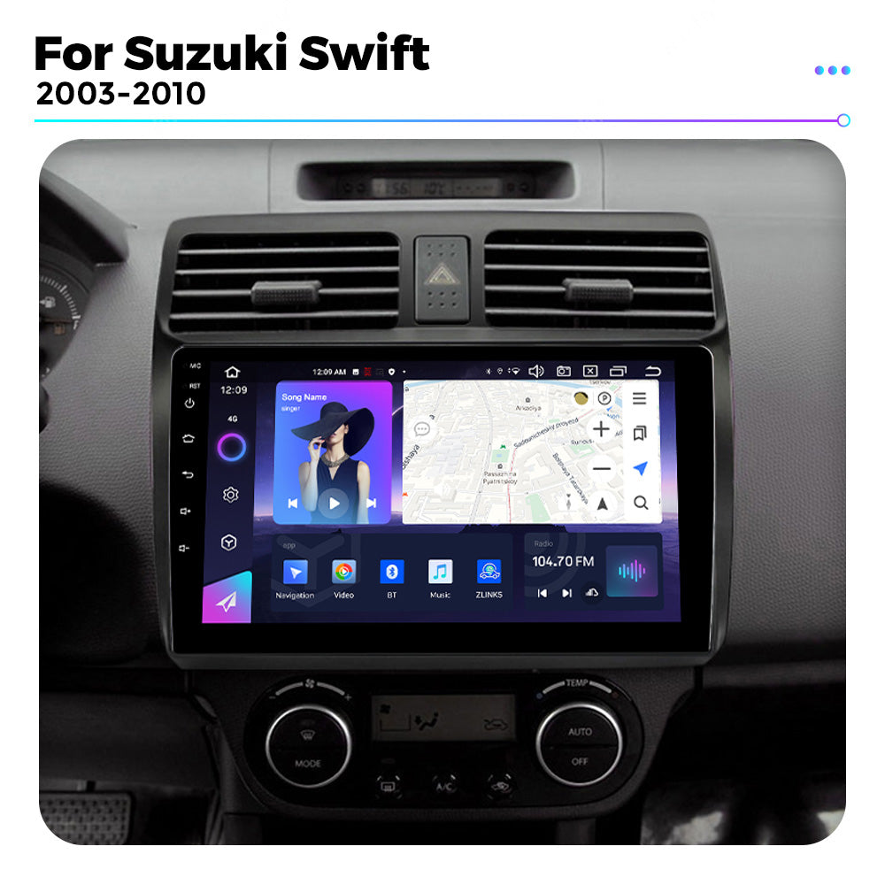 NaviFly NF Series Android 14 8G+256G 2K QLED screen CarPlay Auto DSP RDS 4GLte WIFI For Suzuki Swift 2003-2010 10inch