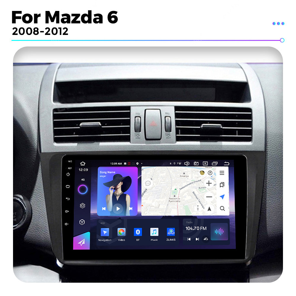 NaviFly NF Series Android 14 8G+256G 2K QLED screen CarPlay Auto DSP RDS 4GLte WIFI For Mazda 6 2008-2012 9inch