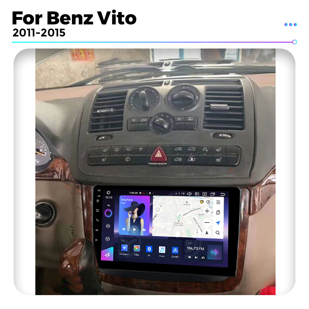 NaviFly NF Series Android 14 8G+256G 2K QLED screen CarPlay Auto DSP RDS 4GLte WIFI For Benz Vito 2011-2015 10.36inch