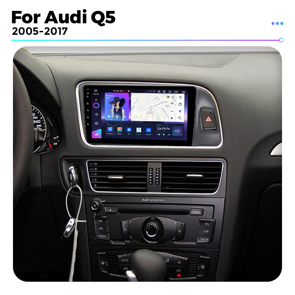 NaviFly NF Series Android 14 8G+256G 2K QLED screen CarPlay Auto DSP RDS 4GLte WIFI For Audi Q5 2005-2017 9inch