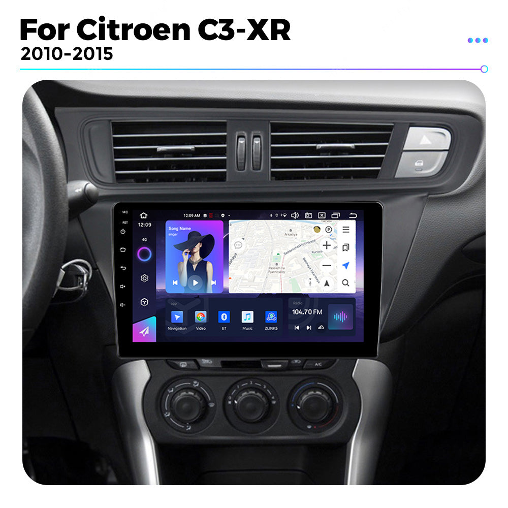 NaviFly NF Series Android 14 8G+256G 2K QLED screen CarPlay Auto DSP RDS 4GLte WIFI For Citroen C3-XR 2010-2015 10inch