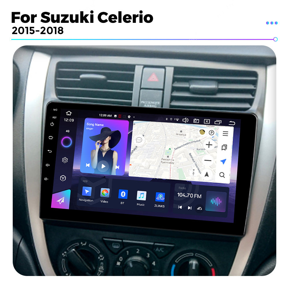 NaviFly NF Series Android 14 8G+256G 2K QLED screen CarPlay Auto DSP RDS 4GLte WIFI For Suzuki Celerio 2015-2018 9inch