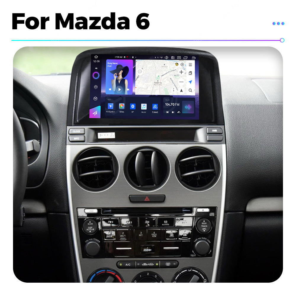 NaviFly NF Series Android 14 8G+256G 2K QLED screen CarPlay Auto DSP RDS 4GLte WIFI For Mazda 6 9inch