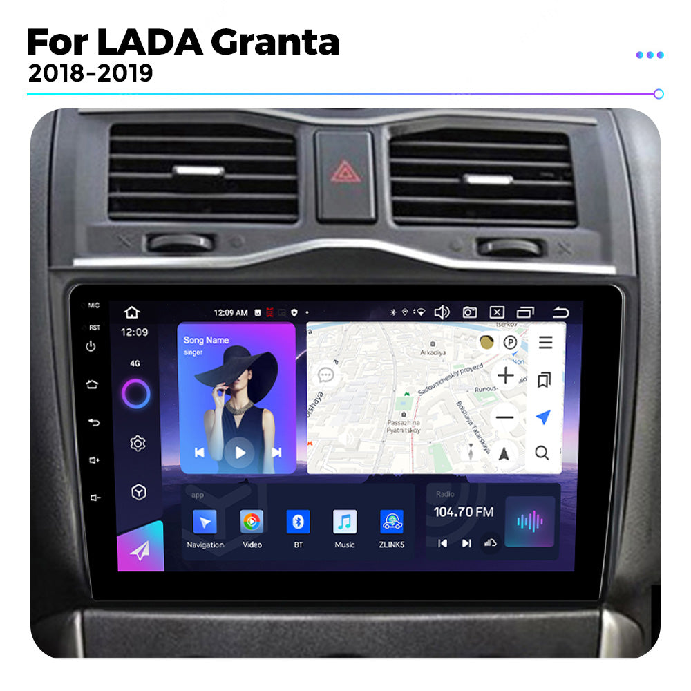 NaviFly NF Series Android 14 8G+256G 2K QLED screen CarPlay Auto DSP RDS 4GLte WIFI For LADA Granta 2018-2019 9inch