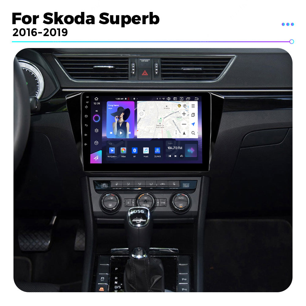 NaviFly NF Series Android 14 8G+256G 2K QLED screen CarPlay Auto DSP RDS 4GLte WIFI For Skoda Superb 2016-2019 10inch