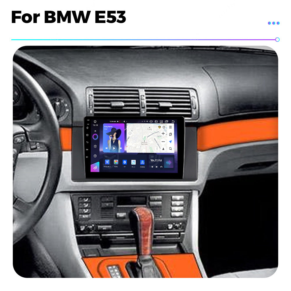 NaviFly NF Series Android 14 8G+256G 2K QLED screen CarPlay Auto DSP RDS 4GLte WIFI For BMW E53 9inch