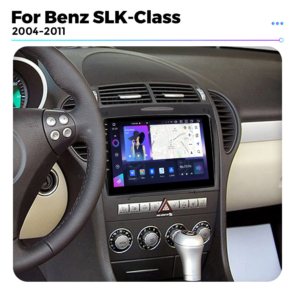 NaviFly NF Series Android 14 8G+256G 2K QLED screen CarPlay Auto DSP RDS 4GLte WIFI For Mercedes Benz SLK-Class 2004-2011 9.5Inch