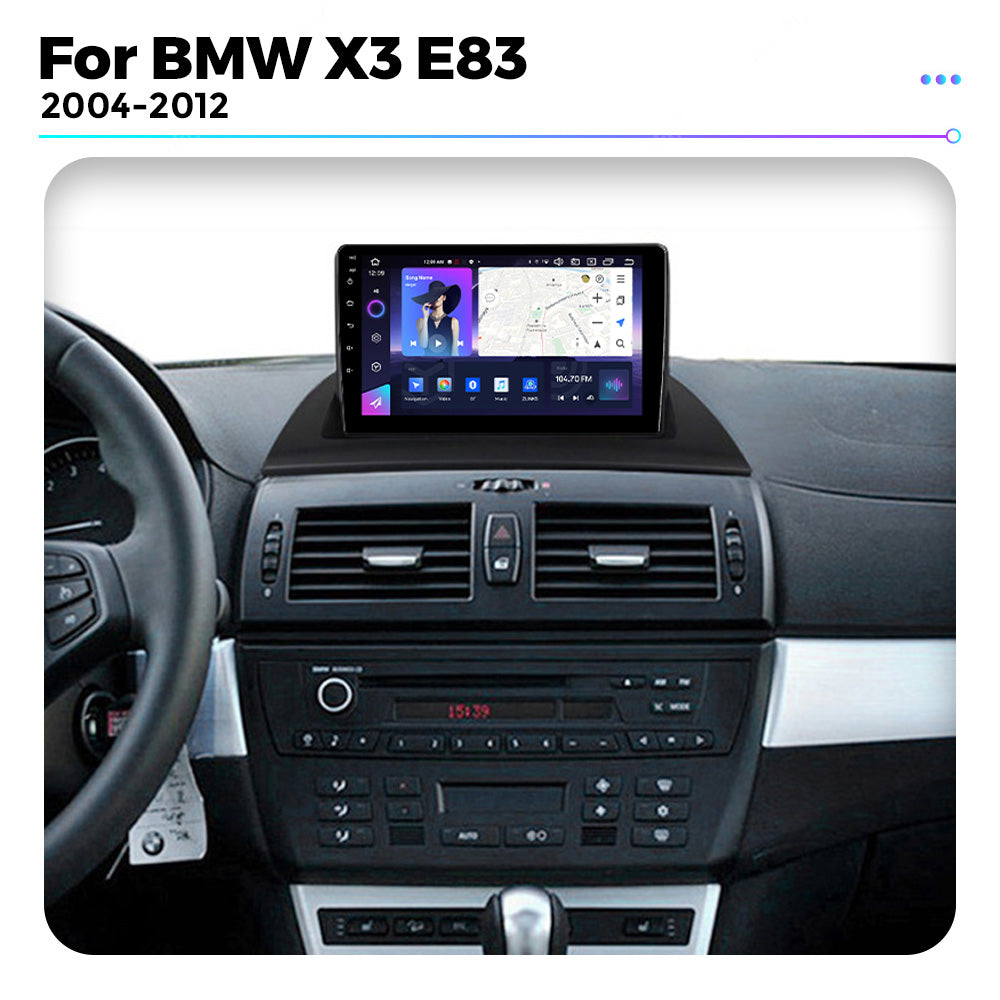 NaviFly NF Series Android 14 8G+256G 2K QLED screen CarPlay Auto DSP RDS 4GLte WIFI For BMW X3 E83 2004-2012 9inch