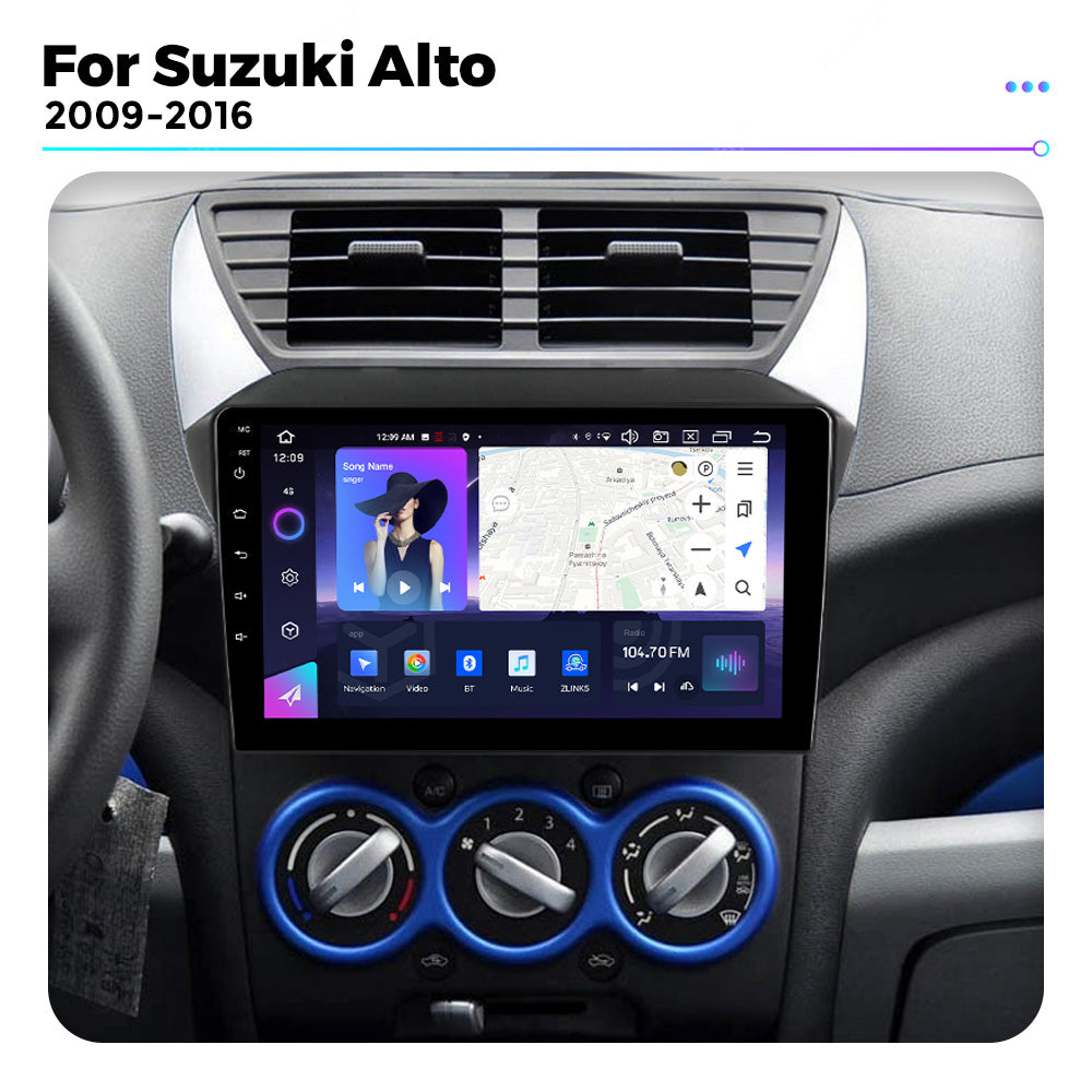 NaviFly NF Series Android 14 8G+256G 2K QLED screen CarPlay Auto DSP RDS 4GLte WIFI For Suzuki Alto 2009-2016 9inch