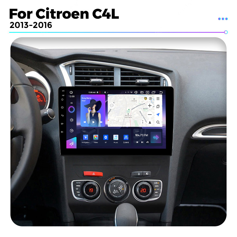NaviFly NF Series Android 14 8G+256G 2K QLED screen CarPlay Auto DSP RDS 4GLte WIFI For Citroen C4L 2013-2016 10inch