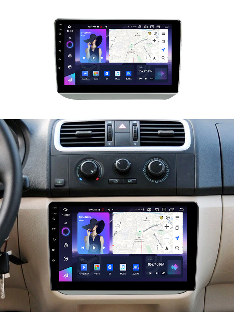 NaviFly NF Series Android 14 8G+256G 2K QLED screen CarPlay Auto DSP RDS 4GLte WIFI For Skoda Fabia 2007-2014 10inch