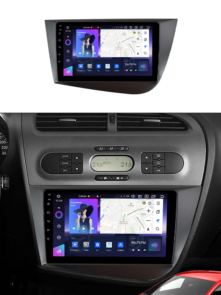 NaviFly NF Series Android 14 8G+256G 2K QLED screen CarPlay Auto DSP RDS 4GLte WIFI For Seat Leon 2005-2012 9inch