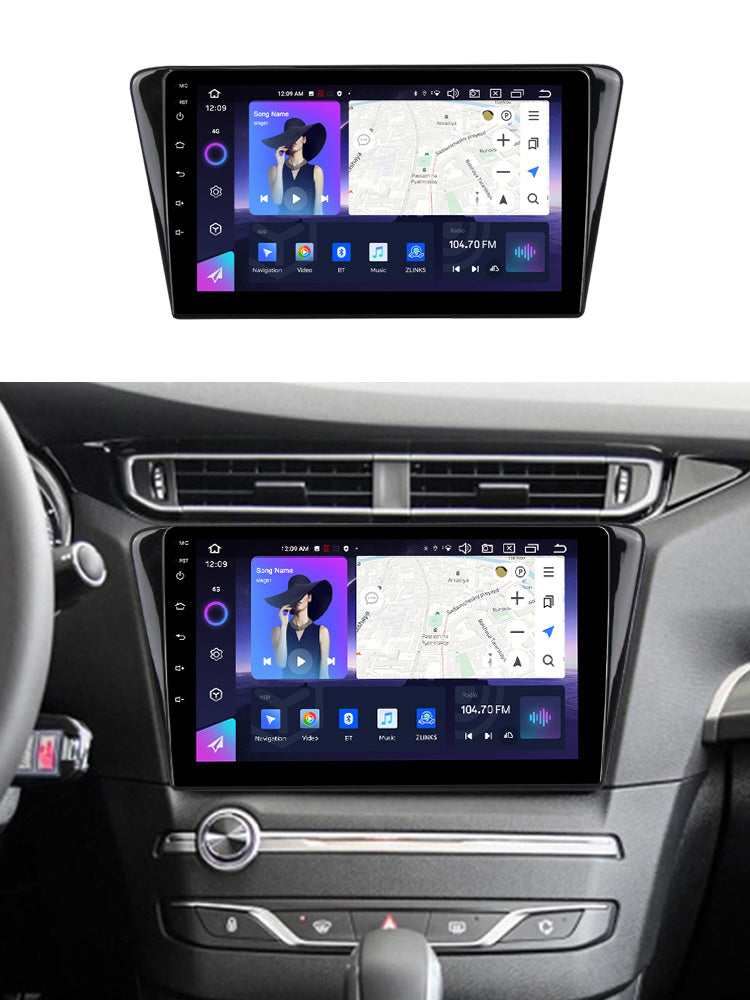 NaviFly NF Series Android 14 8G+256G 2K QLED screen CarPlay Auto DSP RDS 4GLte WIFI For Peugeot 408 2014-2018 10inch