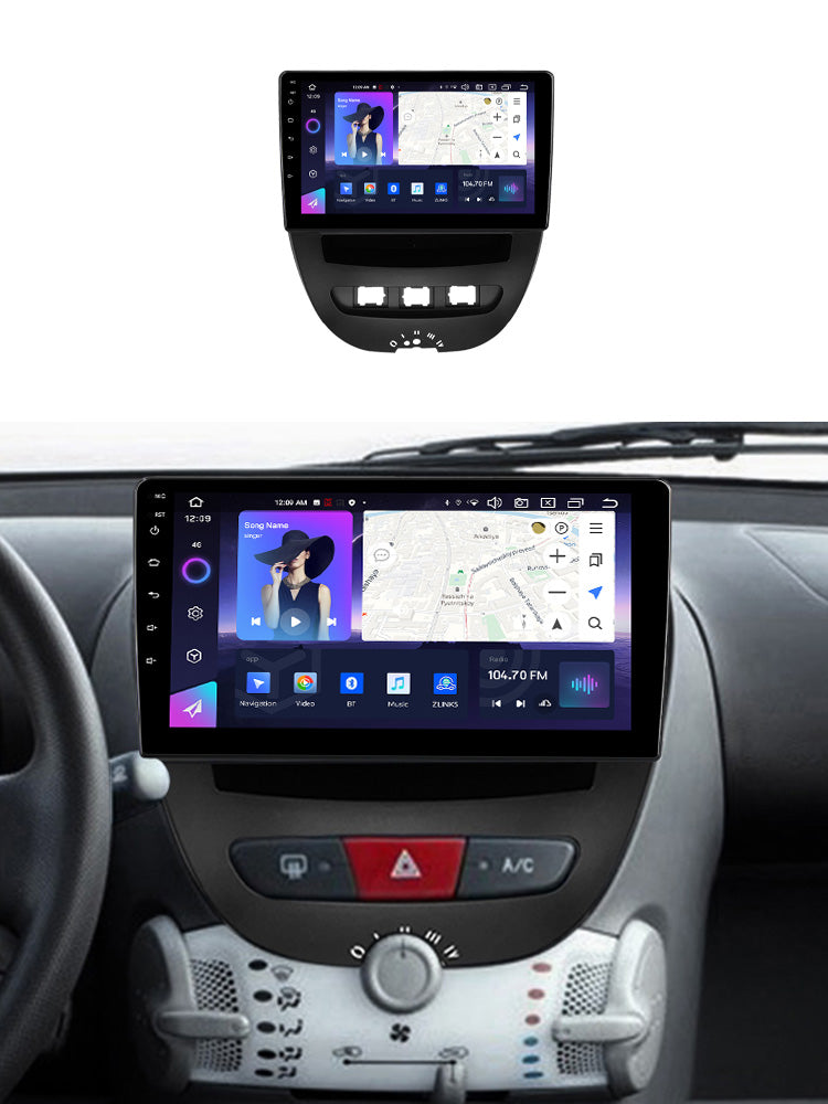 NaviFly NF Series Android 14 8G+256G 2K QLED screen CarPlay Auto DSP RDS 4GLte WIFI For Peugeot 107 2009-2015 10inch