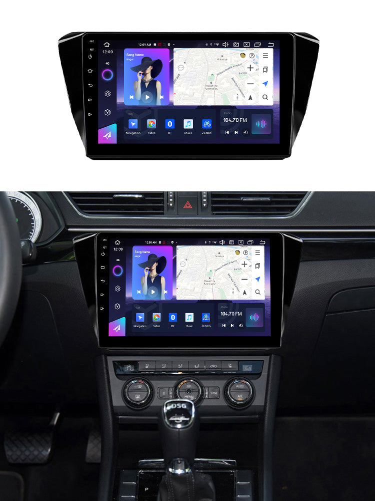 NaviFly NF Series Android 14 8G+256G 2K QLED screen CarPlay Auto DSP RDS 4GLte WIFI For Skoda Superb 2016-2019 10inch