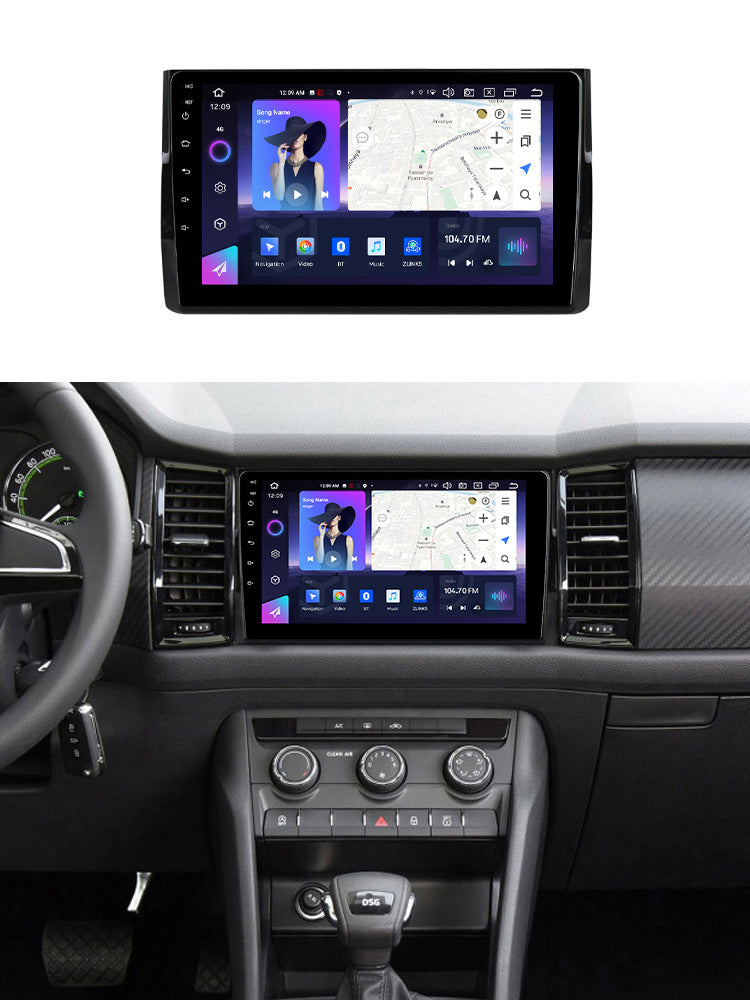 NaviFly NF Series Android 14 8G+256G 2K QLED screen CarPlay Auto DSP RDS 4GLte WIFI For Skoda Kodiaq 2016-2018 10inch