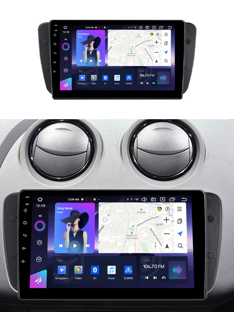 NaviFly NF Series Android 14 8G+256G 2K QLED screen CarPlay Auto DSP RDS 4GLte WIFI For Seat Ibiza 2009-2013 9inch