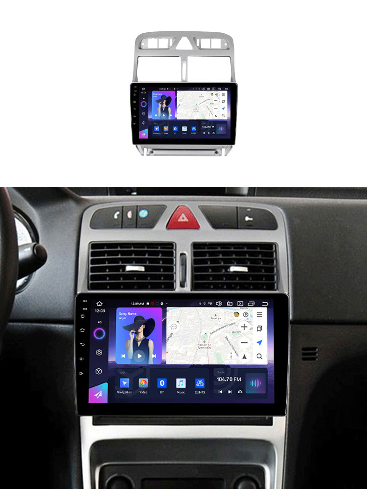 NaviFly NF Series Android 14 8G+256G 2K QLED screen CarPlay Auto DSP RDS 4GLte WIFI For Peugeot 307 2001-2008 9inch