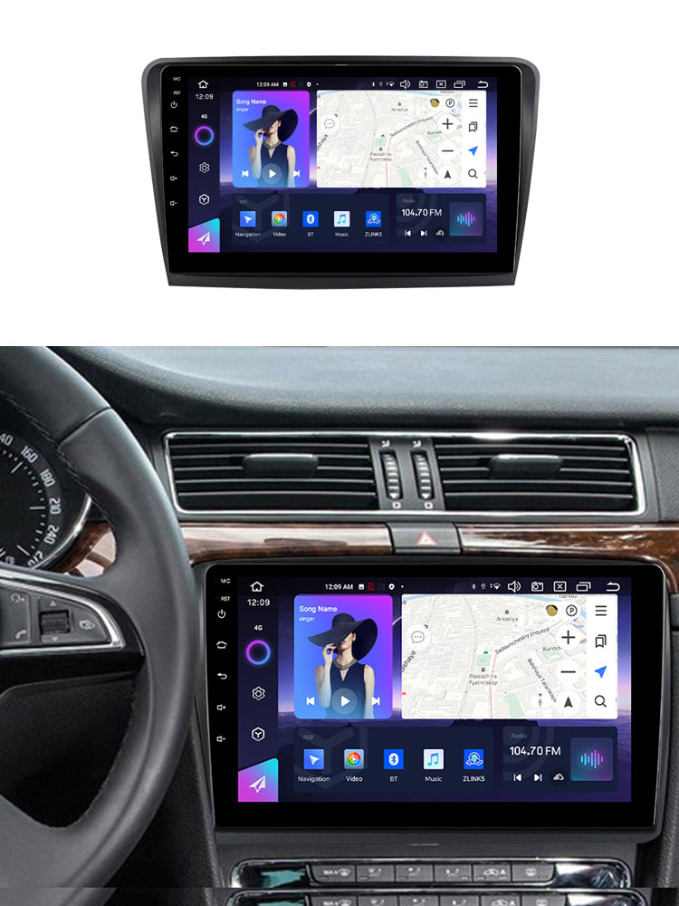NaviFly NF Series Android 14 8G+256G 2K QLED screen CarPlay Auto DSP RDS 4GLte WIFI For Skoda Superb 2008-2015 10inch